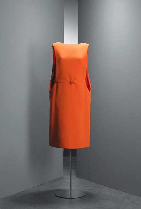 Day dress in orange wool crepe